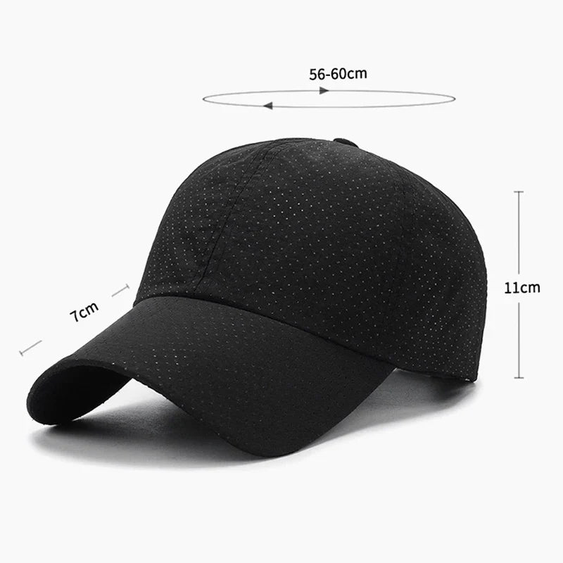 Quick Dry Mesh Sports Cap - Breathable Sun Hat for Running, Golf, Tennis, Jogging & Outdoor Activities