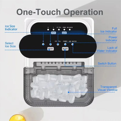 110V/220V Electric Ice Maker – Portable Automatic Bullet & Round Ice Cube Machine, Professional Use