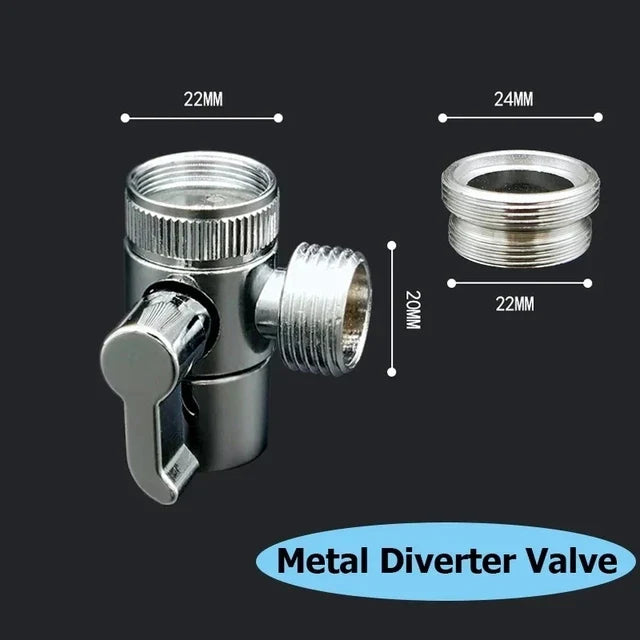 New Handheld Faucet Diverter Valve Set – Adjustable Shower Head Adapter for Home Bathroom & Kitchen Faucets