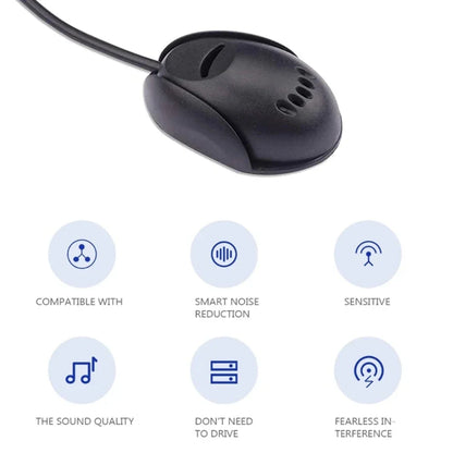 Portable Car Audio Microphone - 3.5mm External Mic with Noise Reduction for GPS, Bluetooth Car Stereo & Vehicle Systems