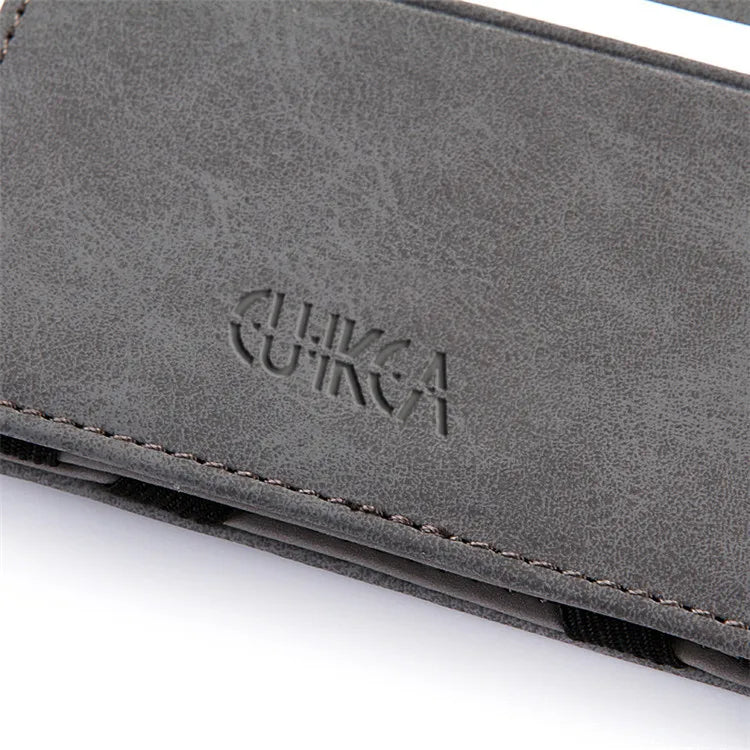 Mini Men’s Card Holder Wallet — Slim PU Leather Wallet with Zipper Coin Pocket, Magic Closure, Credit Card Case, Small Men’s Purse
