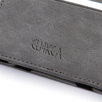 Mini Men’s Card Holder Wallet — Slim PU Leather Wallet with Zipper Coin Pocket, Magic Closure, Credit Card Case, Small Men’s Purse