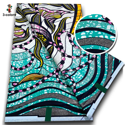 Super Glitter Golden Wax Fabric - Soft Cotton Ankara Batik with Flash Gold Print for Nigerian & African Fashion