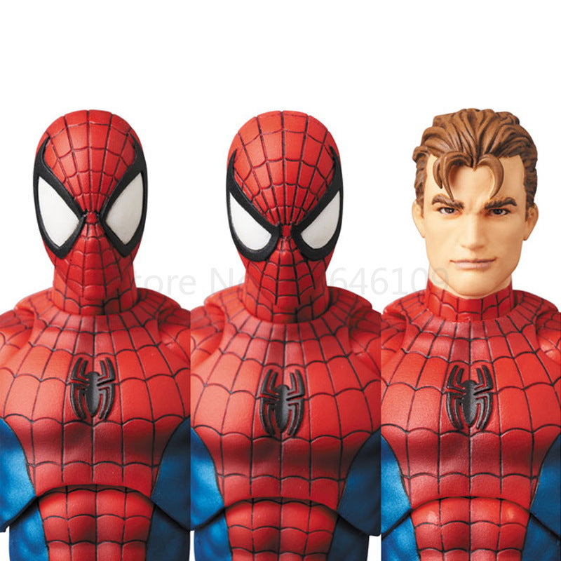 Disney Mafex 075 Spiderman Action Figure – 16cm High-Quality Spider-Man Model with Accessories, Collectible Toy Gift