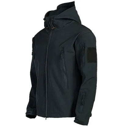 2024 Tactical Soft Shell Jacket for Men - Windproof Waterproof Breathable Fleece Hooded Combat Coat