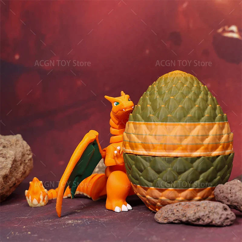 3D Printed Mega Charizard X Figure — Anime Dragon Egg Action Model Toy