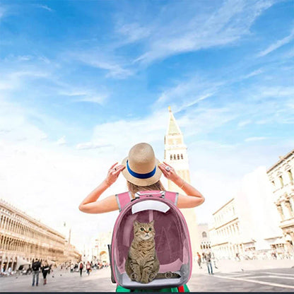 Cat Pet Carrier Backpack – Transparent Bubble Capsule Design, Breathable Travel Bag for Small Pets (Cats, Puppies, Birds)