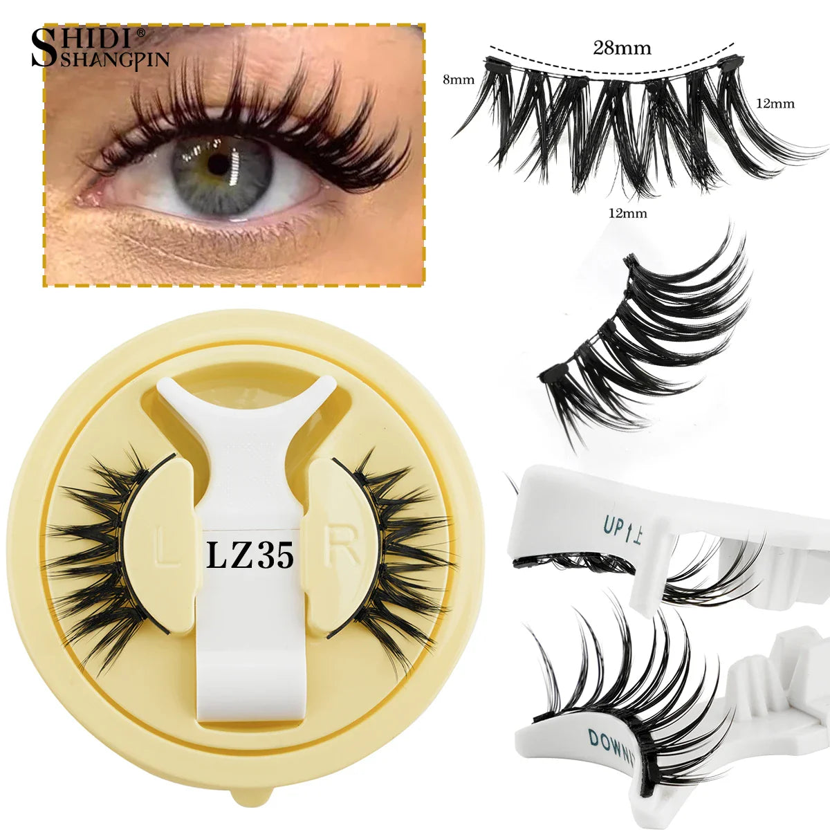 Handmade 3D Magnetic Mink Eyelashes – 1/2 Pairs Reusable False Lashes with Tweezers for Natural Long Look Makeup