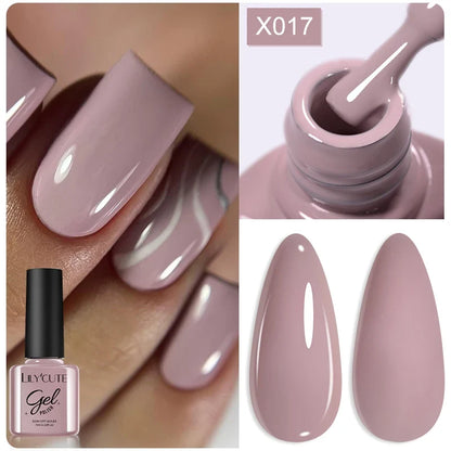 LILYCUTE Solid Color Gel Nail Polish 7ml - Semi-Permanent Soak Off UV LED Gel Varnish for Nail Manicure Art