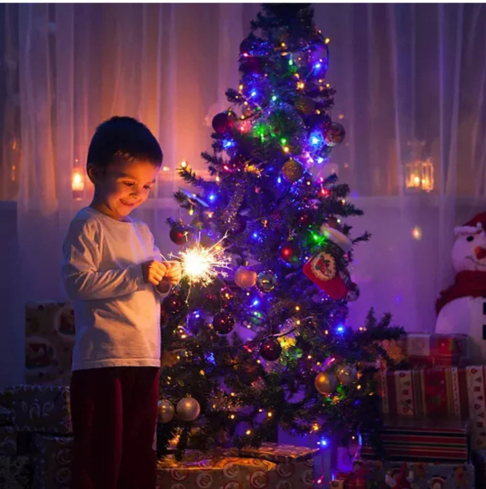 2025 LED Christmas & New Year Fairy String Lights — White/Warm/RGB Waterproof Party & Wedding Decoration