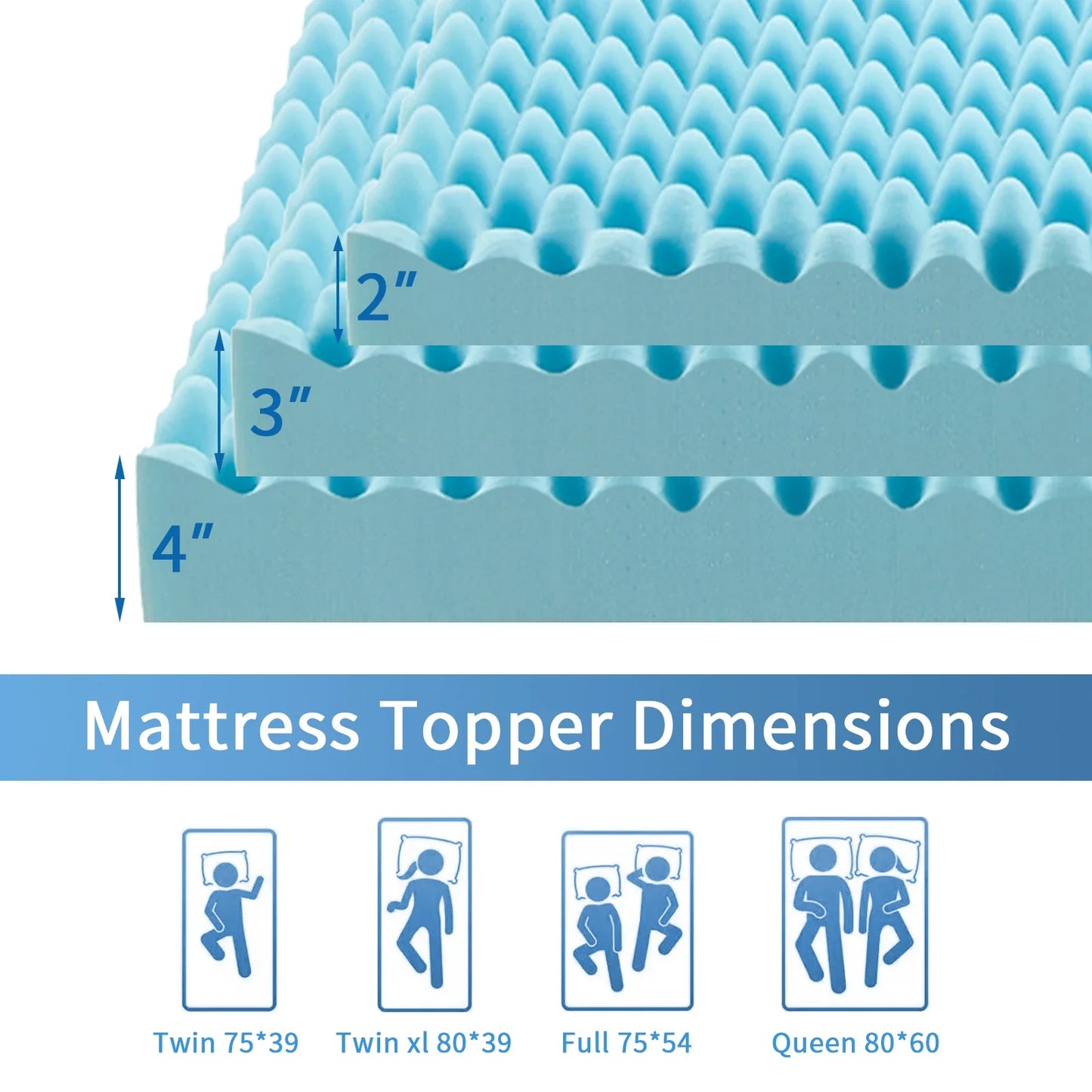 4" Memory Foam Mattress Topper - Outdoor & Indoor Use, Pressure-Relieving Yoga Pad, CertiPUR Certified
