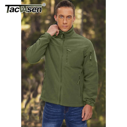 TACVASEN Men's Fleece Jacket - Warm Windproof Full Zip Outdoor Hiking Coat