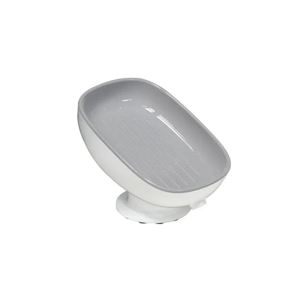 Self-Draining Soap Dish Holder - Suction Cup Bathroom Soap Box with Portable Design for Shower Accessories