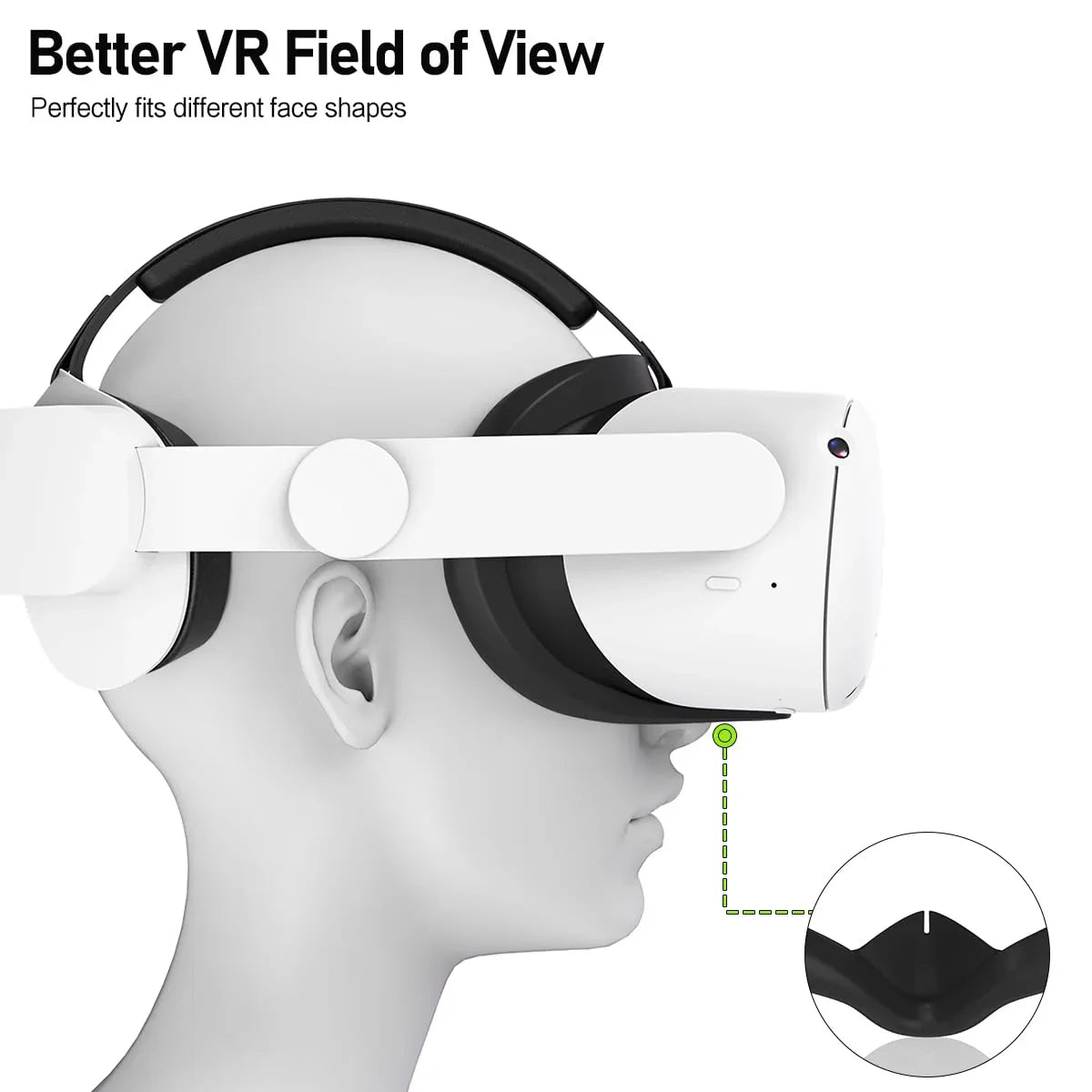 Oculus Quest 2 Face Pad Cover with Lens Protectors — Washable Silicone VR Cover for Meta Quest 2 Accessories