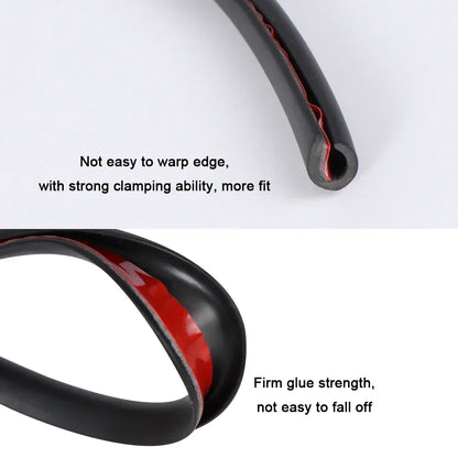 5M Car Door Edge Protector Strip - U Type Rubber Trim Moulding Guard with Adhesive Sealing Tape for Anti-Scratch Vehicle Protection