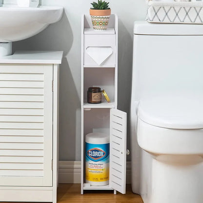 Bathroom Floor-to-Ceiling Storage Rack - Multi-Layer Toilet Organizer Cabinet for Space-Saving Storage