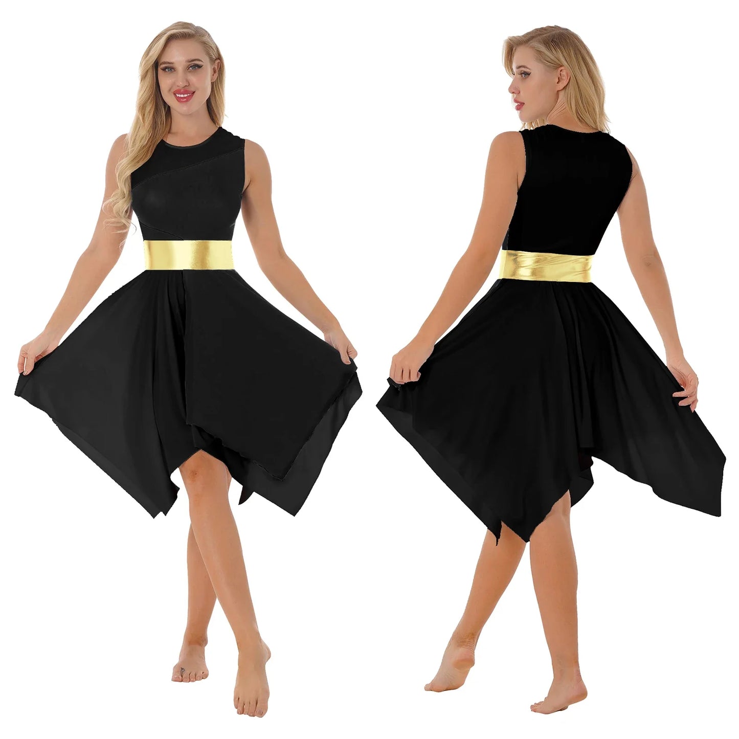 Women’s Liturgical Praise Dance Dress - Irregular Hem Modern Ballet Costume for Choir & Worship Performances