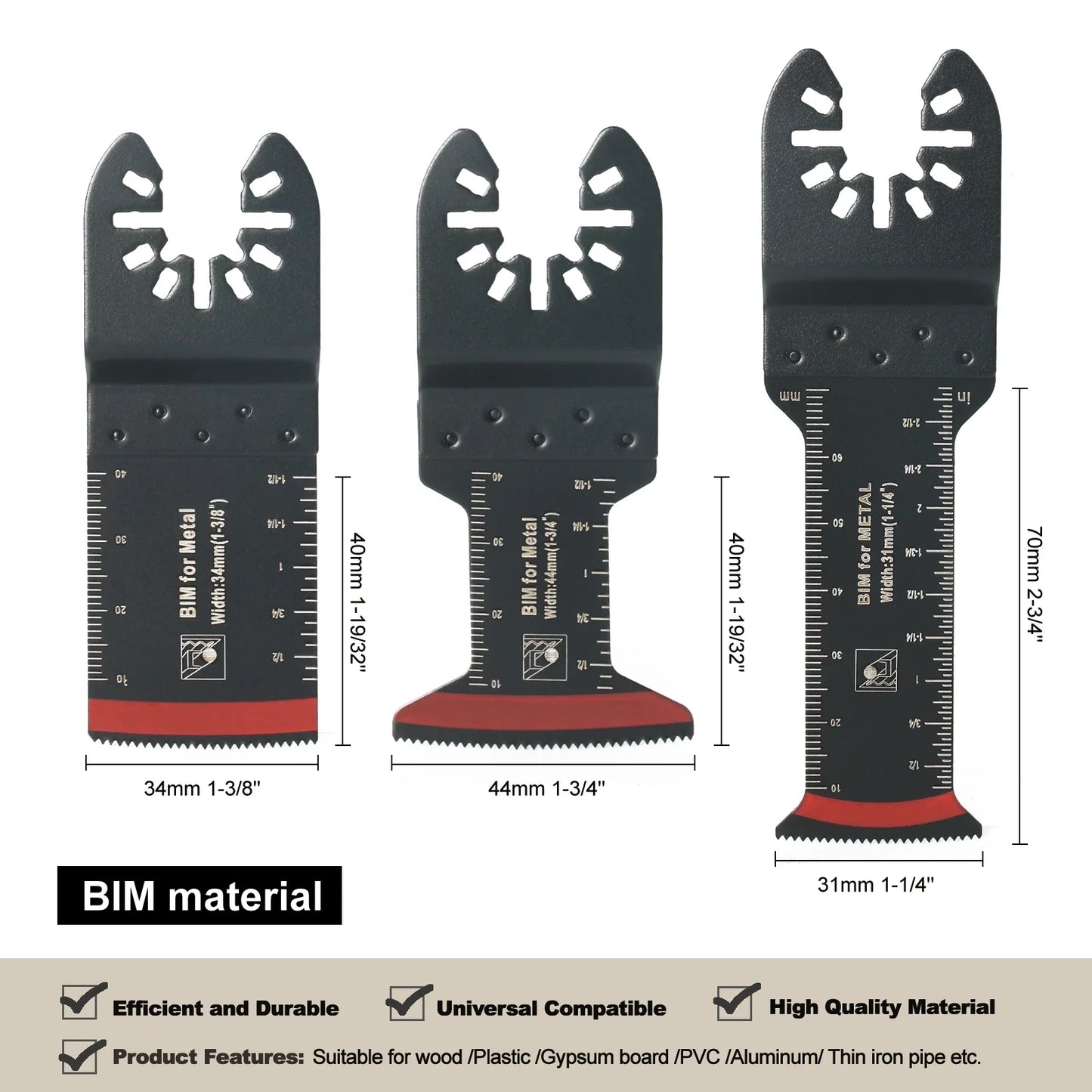 Tooth Oscillating Saw Blade Kit - 10-39PCS Carbide Multitool Blades for Wood PVC & Metal Cutting