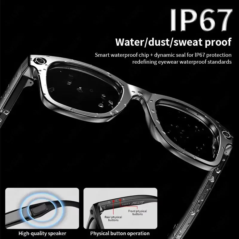2025 Smart Glasses with HD 800W Camera – AI Translation, Video Recording, Bluetooth Calls & Voice Assistant Outdoor Sport Sunglasses