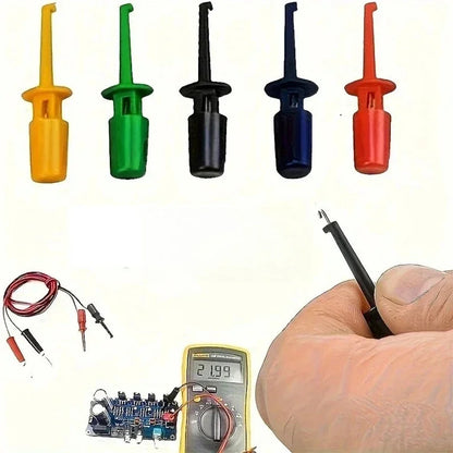 Mini Test Hook Clip Probe - Small Electronic IC Grabber with Round Crocodile Clip for Circuit Testing