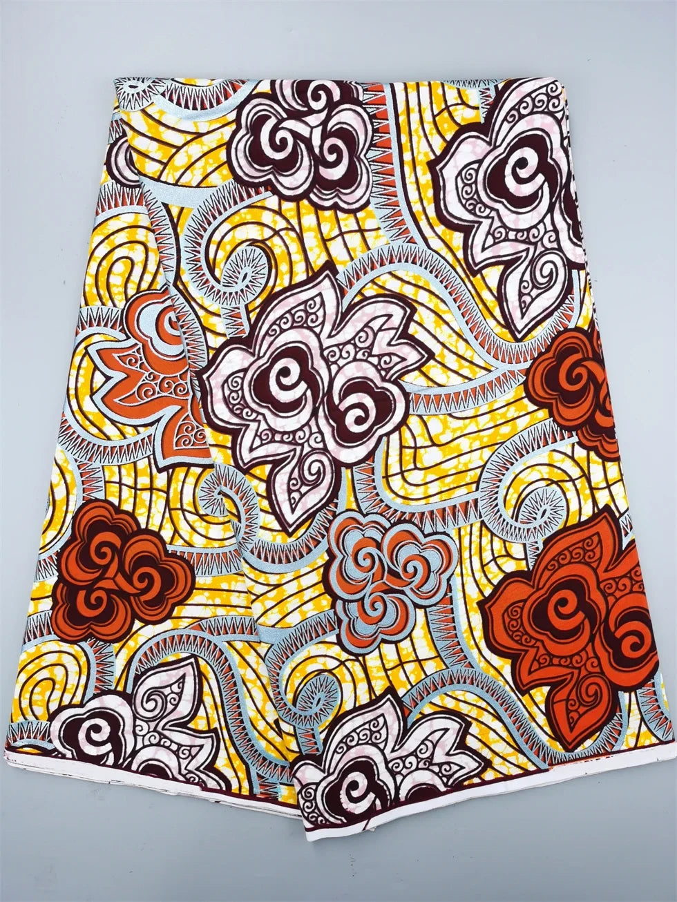 Grand African Wax Glitter Glam Fabric - 100% Cotton Ankara Batik Gold Print Pagne for Party Dresses & Sewing