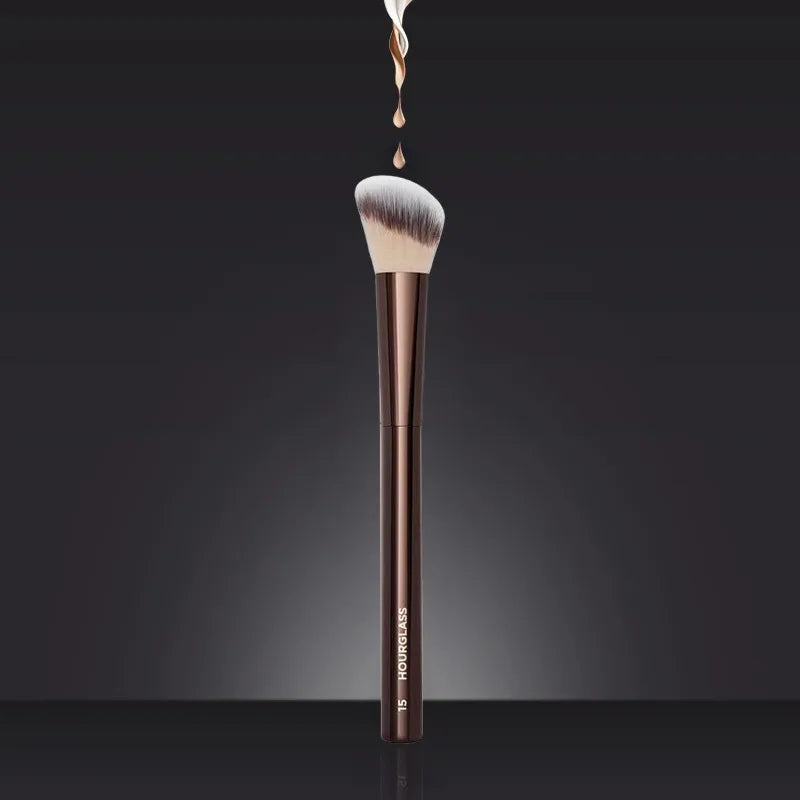#15 Blush Makeup Brush – Liquid Blush & Bronzer Brush for Cream Cheek Formulas, Metal Handle with Box