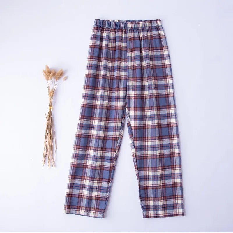 Men’s Plaid Pajama Pants - Soft Breathable Casual Lounge Trousers for Sleepwear & Nightwear