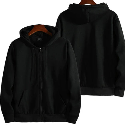 Men’s Zipper Hoodie – Autumn Winter Long Sleeve Casual Sportswear Hooded Sweatshirt Loose Fit