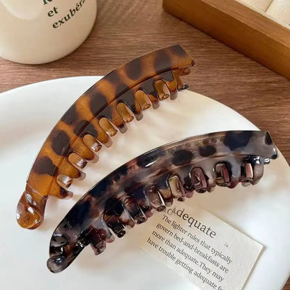 Tortoiseshell Banana Hair Clip - Fish Shape Twist Clamp Barrettes for Women Hair Styling Accessories