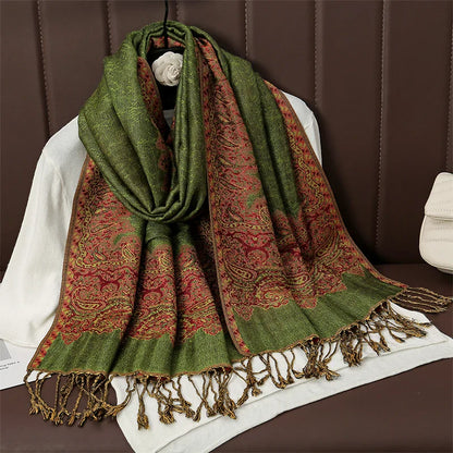 Luxury Autumn Cashmere Pashmina Shawl – Warm Winter Scarves for Women, Printed Cotton Foulard Stole Scarf 2023