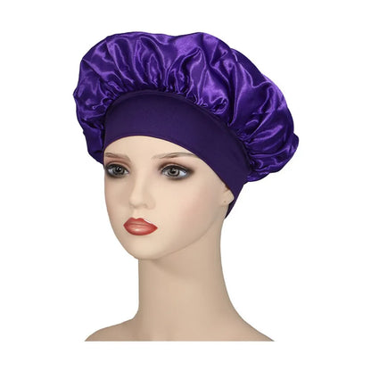 Satin Night Hair Cap : Premium Solid Sleep Care Bonnet for Women - Unisex Nightcap