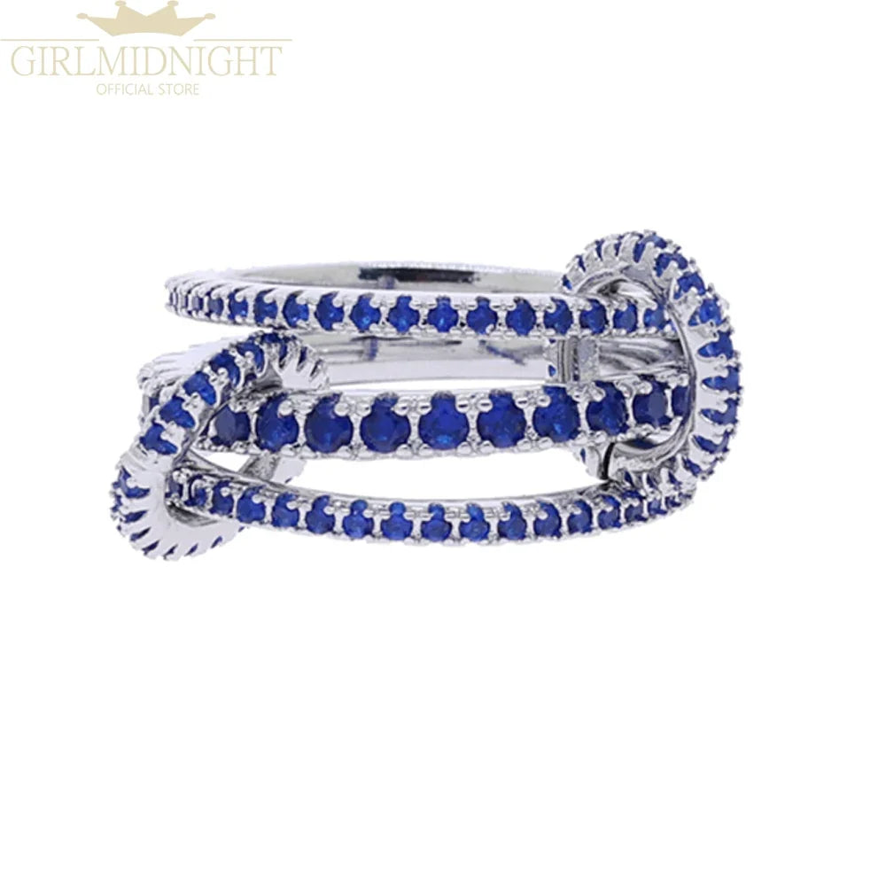 2026 Spinelli Stacking Rings - Iced Out 5A CZ Micro Pave Multi-Piece Engagement Finger Jewelry Set for Women
