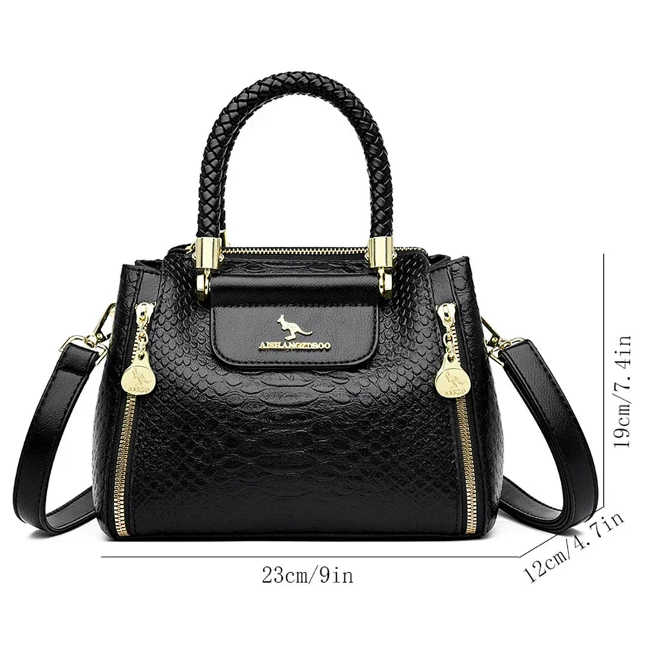 Women’s Designer Soft Leather Crossbody Bag – High-Quality Fashion Shoulder Messenger Purse for Ladies