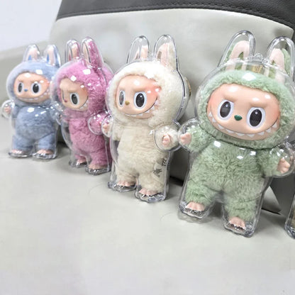 17cm Labubu Transparent Protective Cover - Monster Toy & Elf Doll Storage Display Box