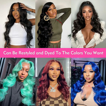 13x4/13x6 Body Wave Transparent Lace Front Wig – HD Bling Hair, 180% Density Human Hair, 4x4 Lace Closure for Women