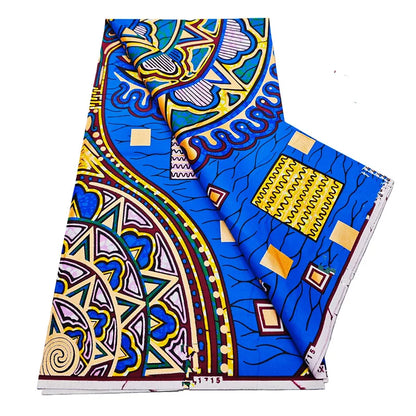 African Real Wax Print Fabric - 6 Yards 100% Cotton Ghana Ankara Loincloth Material