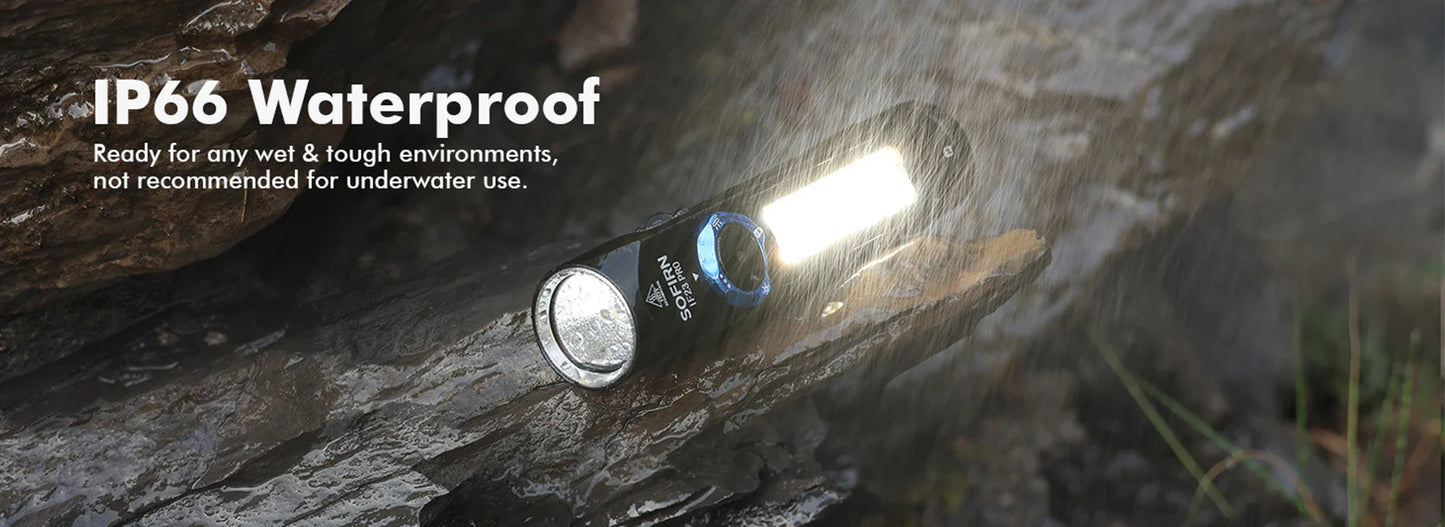 Sofirn IF23 PRO RGB LED Flashlight — 5000lm XHP70B, 21700 Rechargeable Torch with 5V 3A USB-C & Magnetic Base