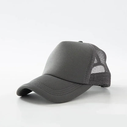 Custom Logo Trucker Hat - Adjustable Polyester Mesh Baseball Cap for Men & Women