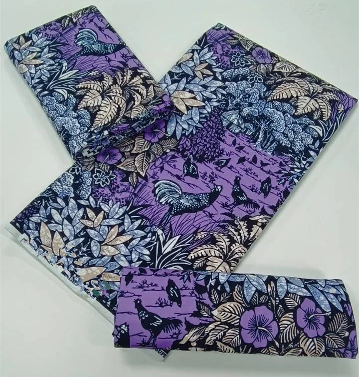 100% Cotton Ankara Fabric - High Quality African Print Batik Real Wax Pagne 6 Yards for Stylish Sewing