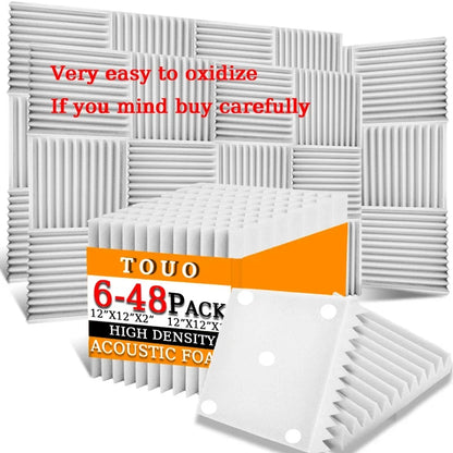 TOUO Acoustic Foam Panels - Sound Absorbing Wall Tiles for Studio Recording, Home Theater & Noise Reduction Treatment