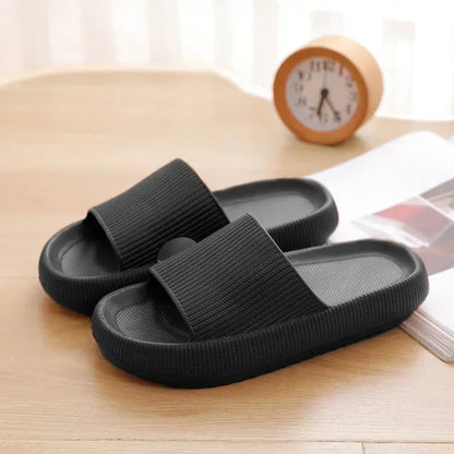 4cm Thick Sole EVA Cloud Slippers – Height Increasing Non-Slip Bathroom & Indoor Summer Sandals for Couple Home Use