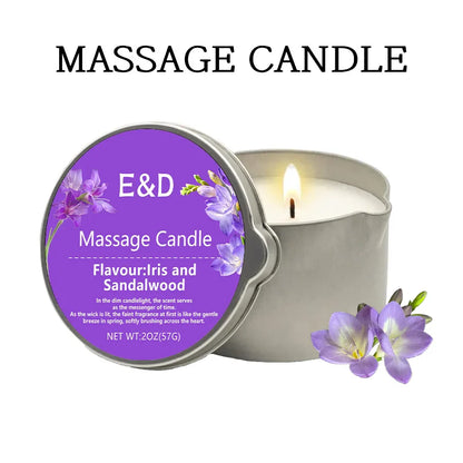 Massage Oil Candle – Aromatherapy Stress Relief Scented Candle for Skin Moisturizing & Spa Relaxation Luxury Home Wellness Candle