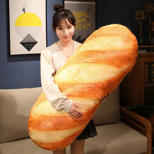 French Bread Plush Pillow - Cute Food Stuffed Cushion Party Decor Sleeping Companion Gift for Men & Home