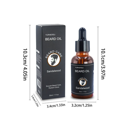 YURHERSU 30ml Beard Growth Oil for Men – Thickening, Softening & Nourishing Facial Hair Care Serum for Smooth, Healthy Beard Growth