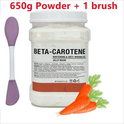 650g Chamomile Hyaluronic Acid Facial Moisturizing Mask Powder with Silicone Brush, Rose Jelly Mask for Skin Elasticity