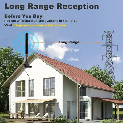 400+ Miles Long Range HD TV Antenna - Indoor & Outdoor Digital Antenna for Smart TV Local Channels