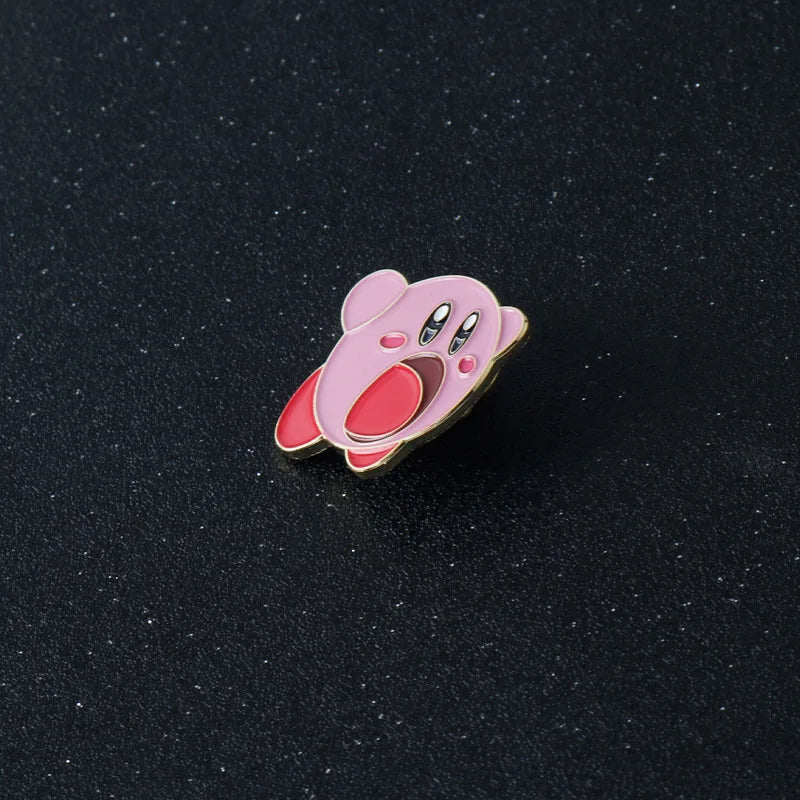 Kirby Anime Enamel Pin - Cute Backpack Badge Brooch Accessory for Manga Fans & Collectible Gifts