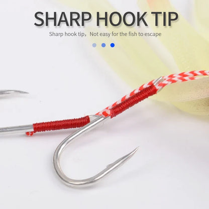 TEASER Silicone Fishing Lure - Luminous Octopus Squid Soft Bait Wobbler Jig for Sea Fishing