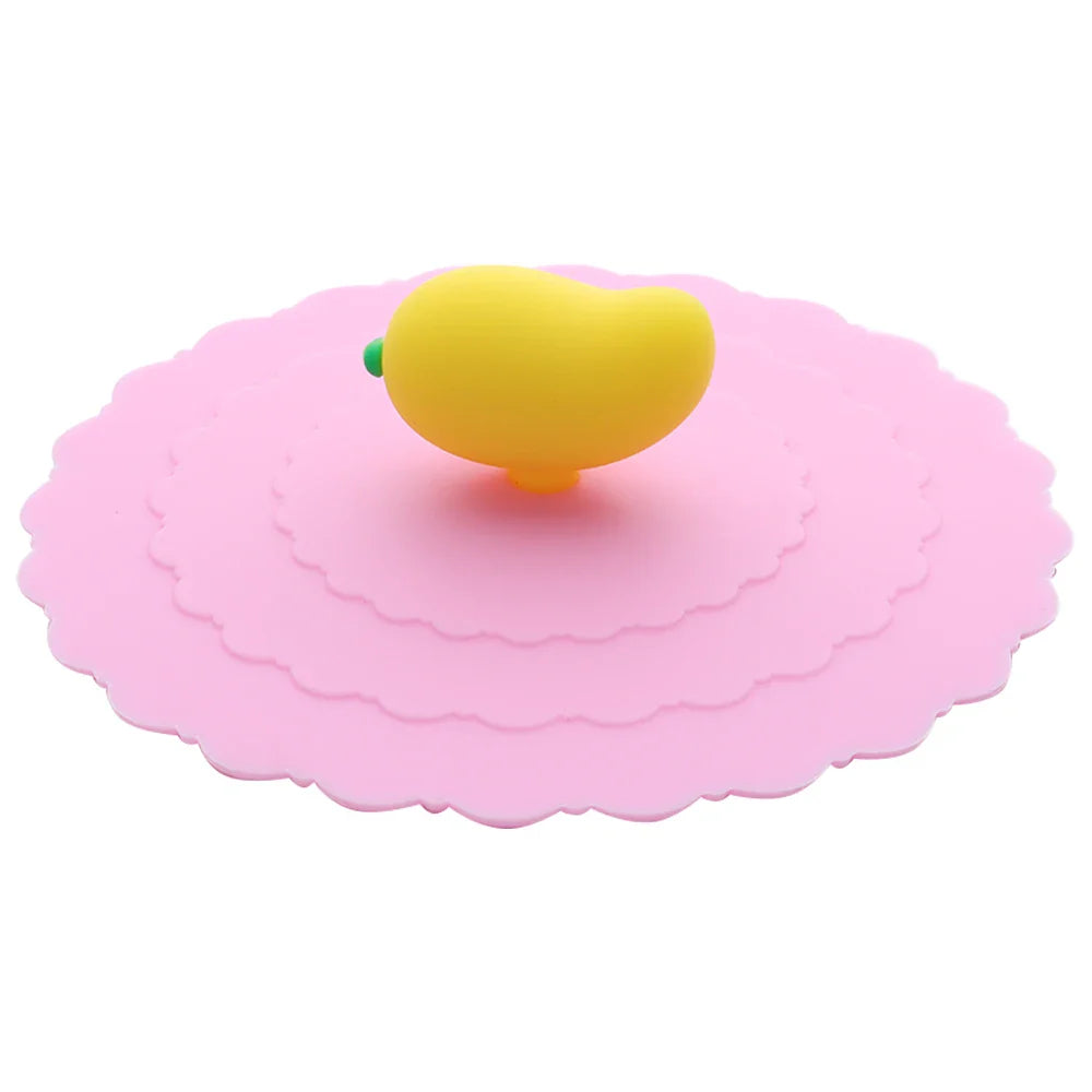 Cartoon 10cm Cute Silicone Cup Cover - Heat-Resistant, Leak-Proof, Dustproof Sealed Lid for Tea Cups