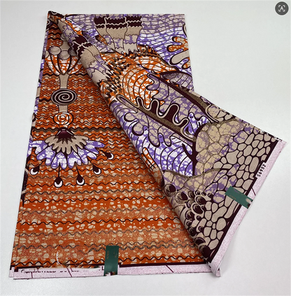 Original African Wax Print Fabric - 6 Yards 100% Cotton Nigerian Ankara Sewing Material